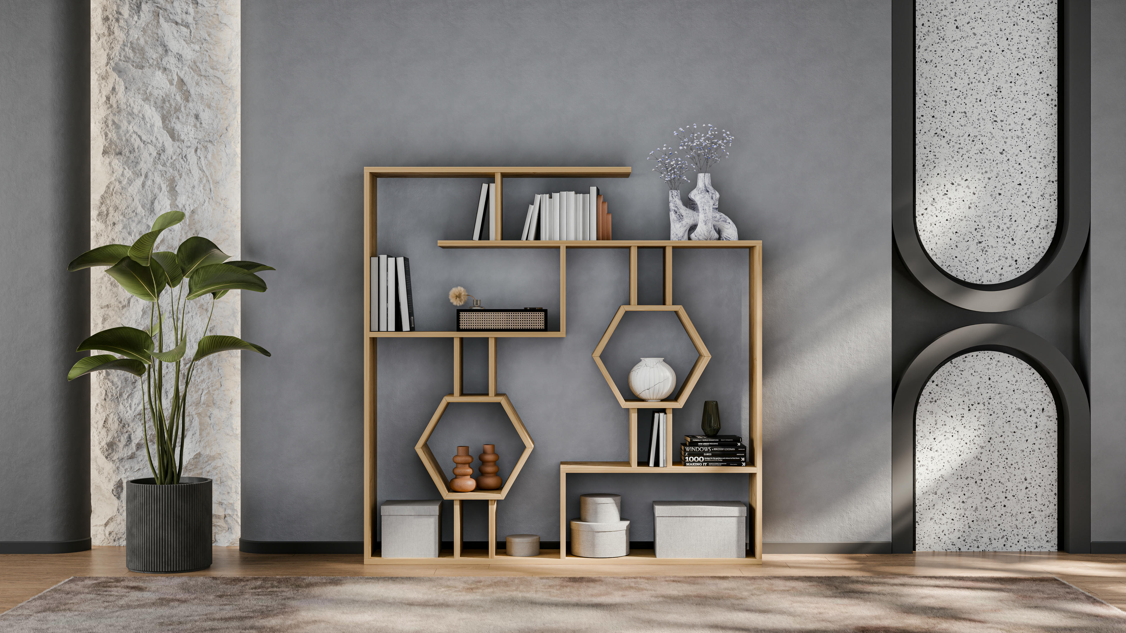 Tamara Geometric Bookshelf 31