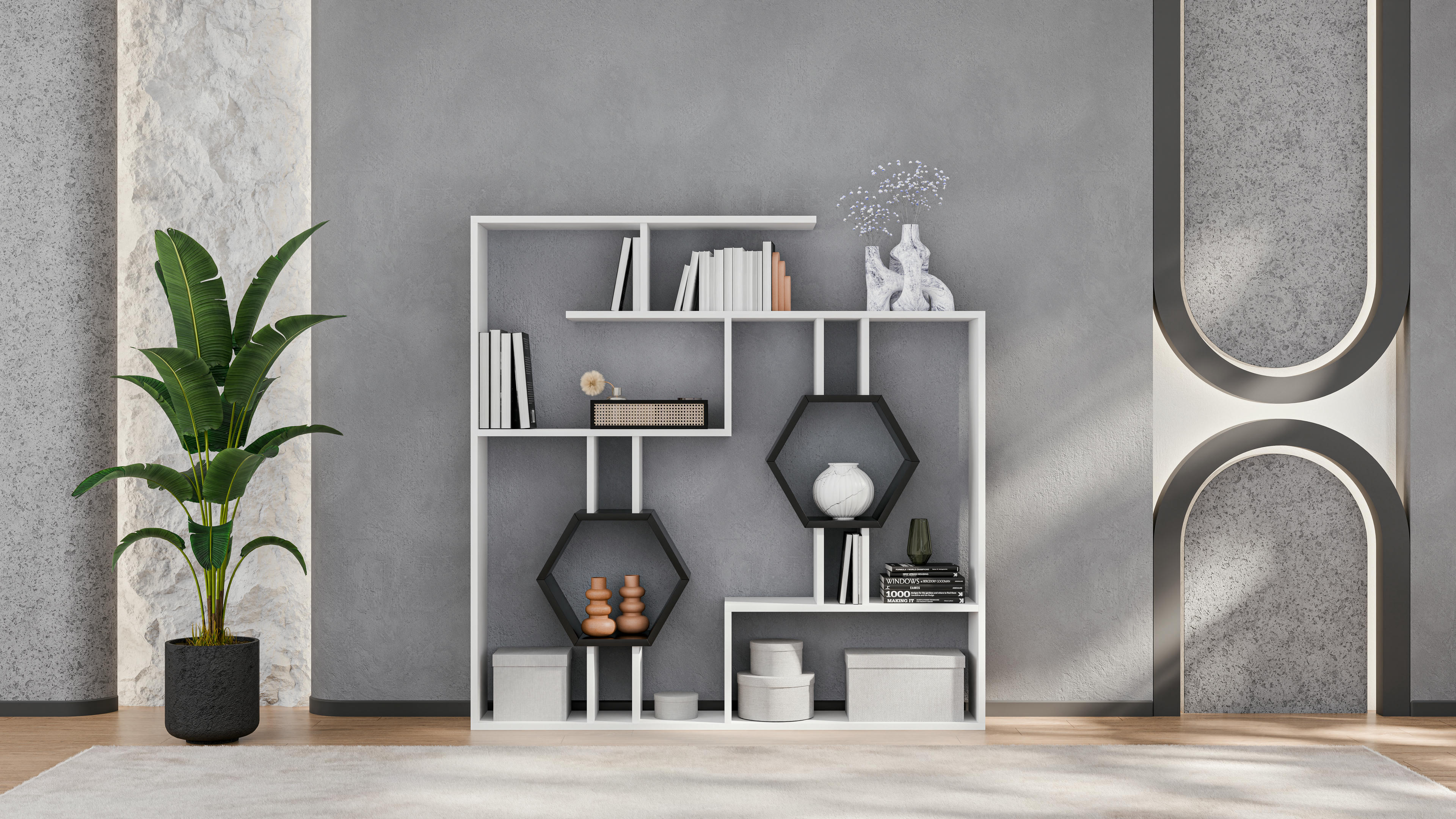 Tamara Geometric Bookshelf 13