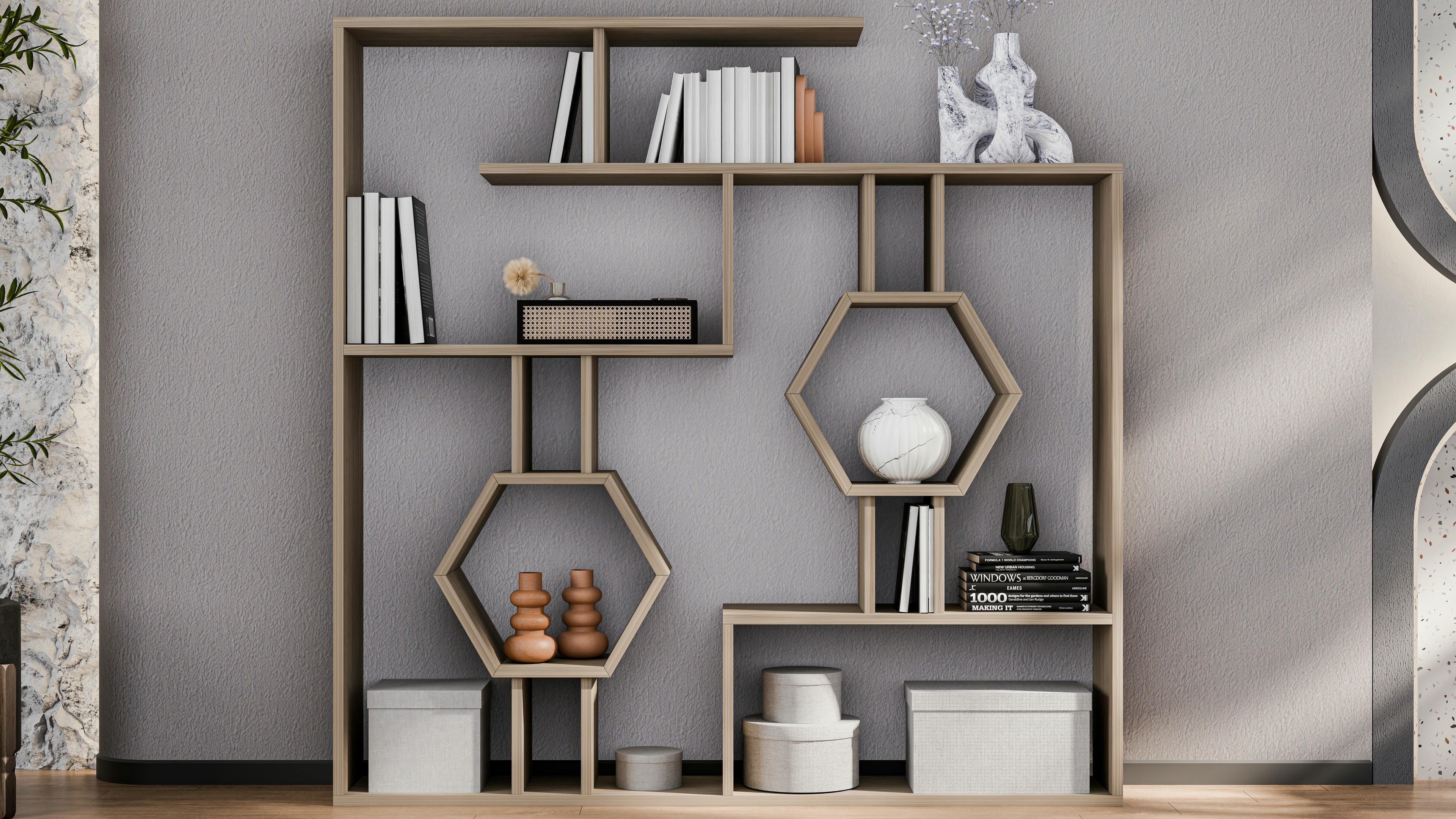 Tamara Geometric Bookshelf 20