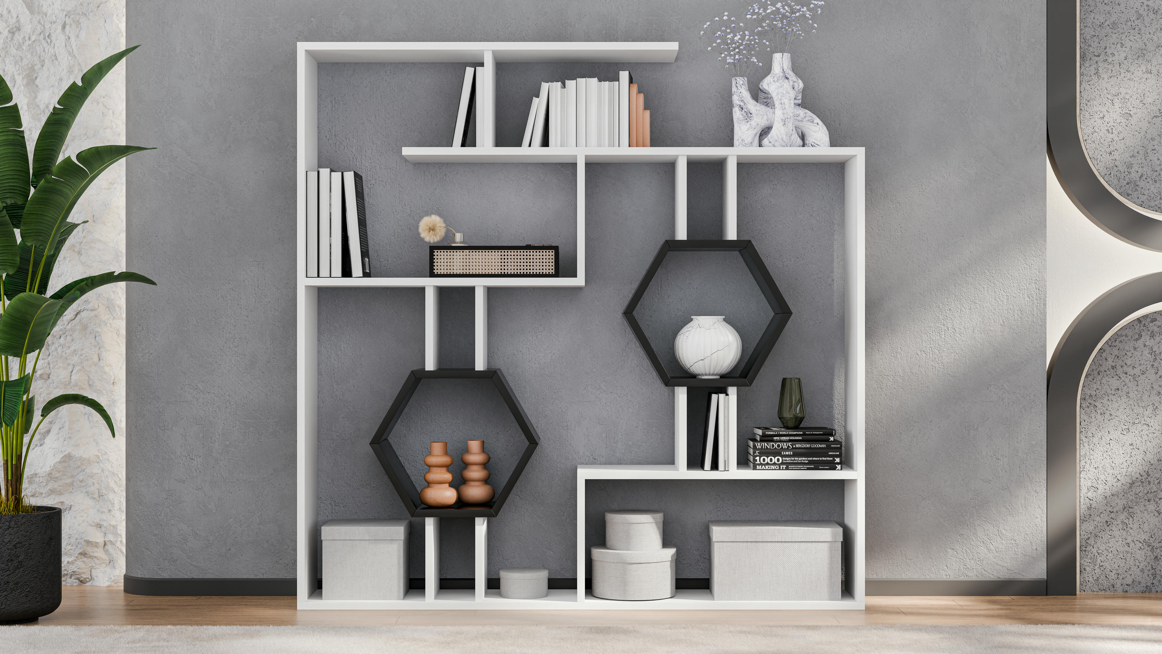 Tamara Geometric Bookshelf 14
