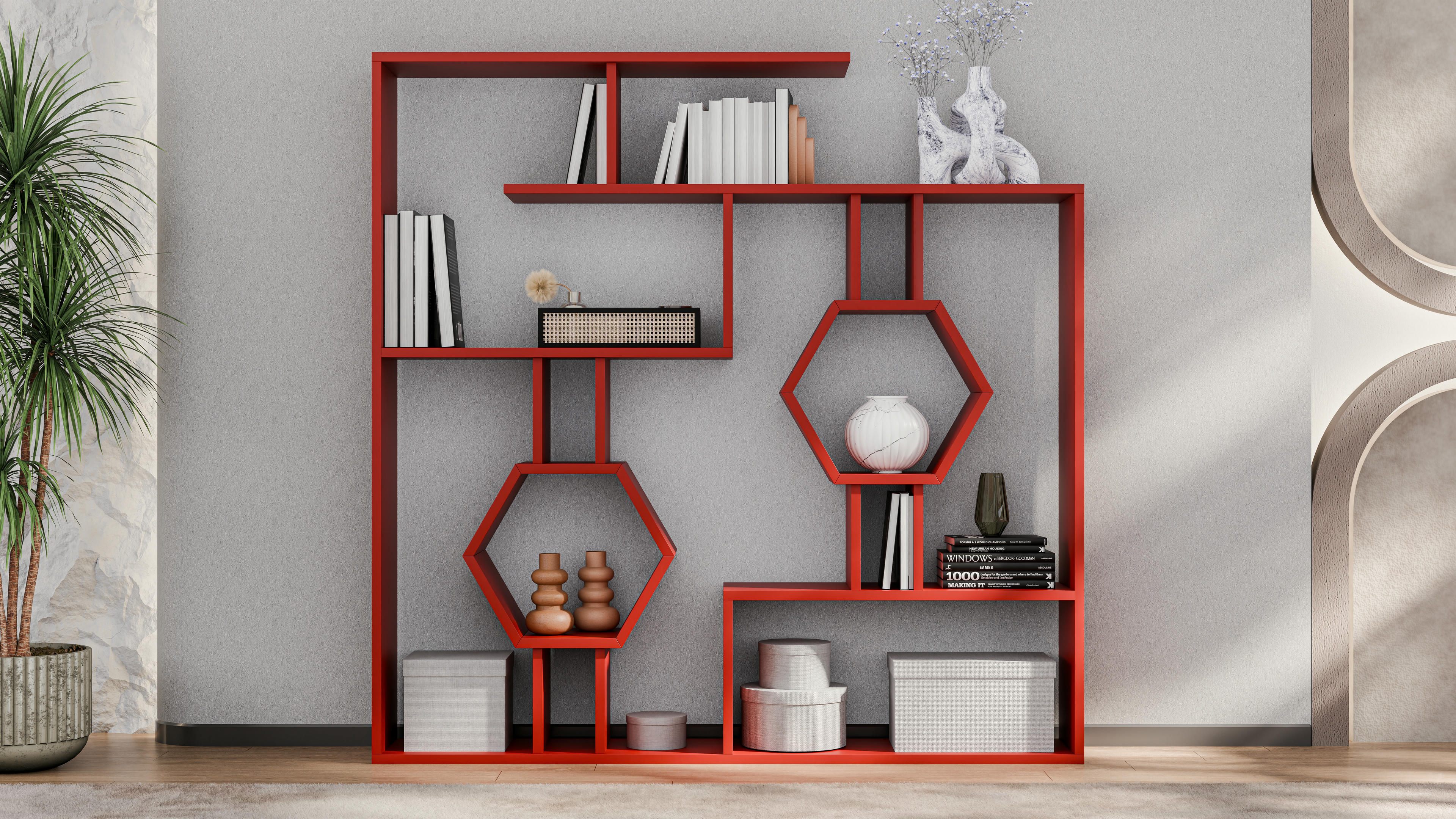 Tamara Geometric Bookshelf 26