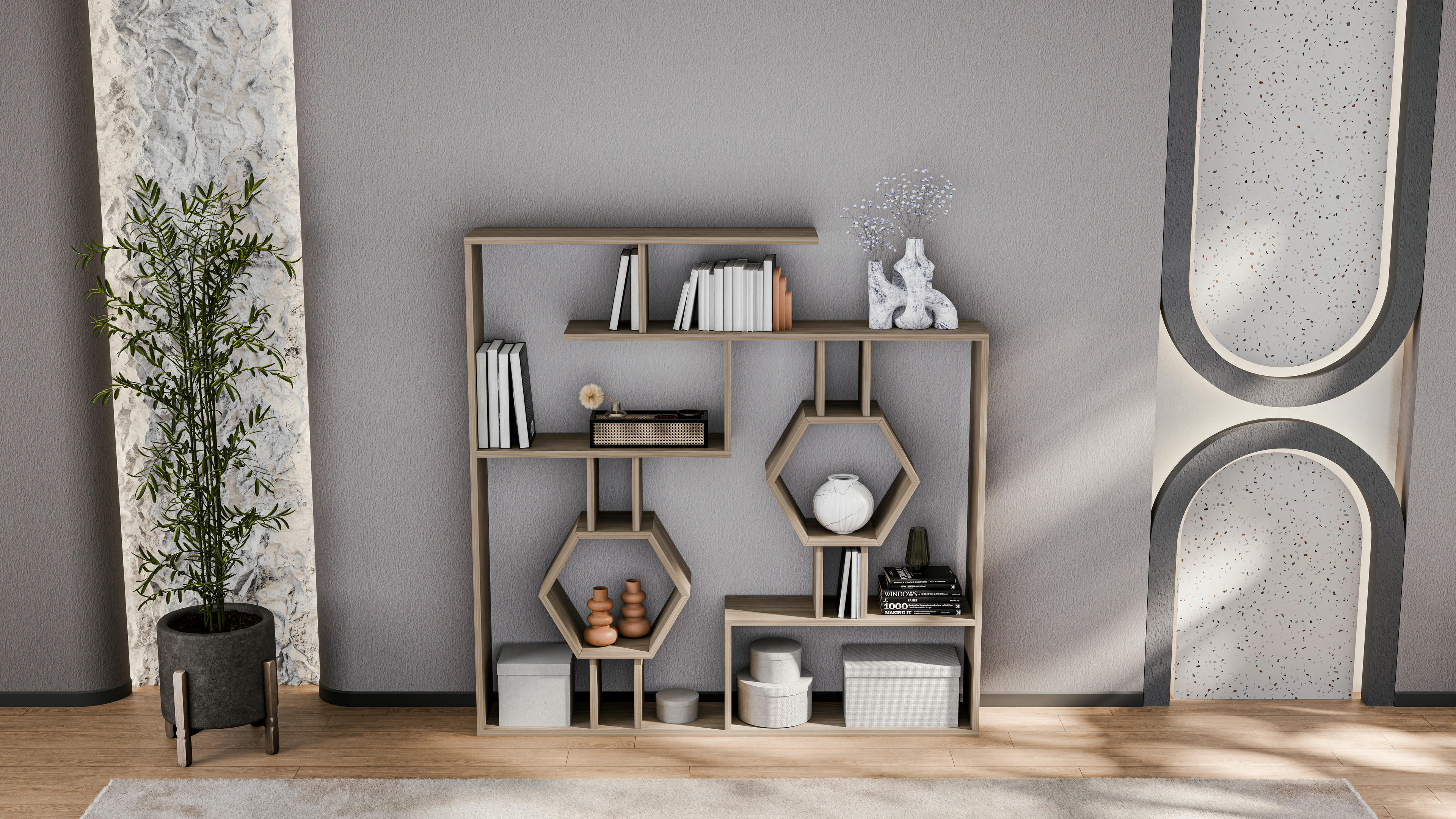 Tamara Geometric Bookshelf 19