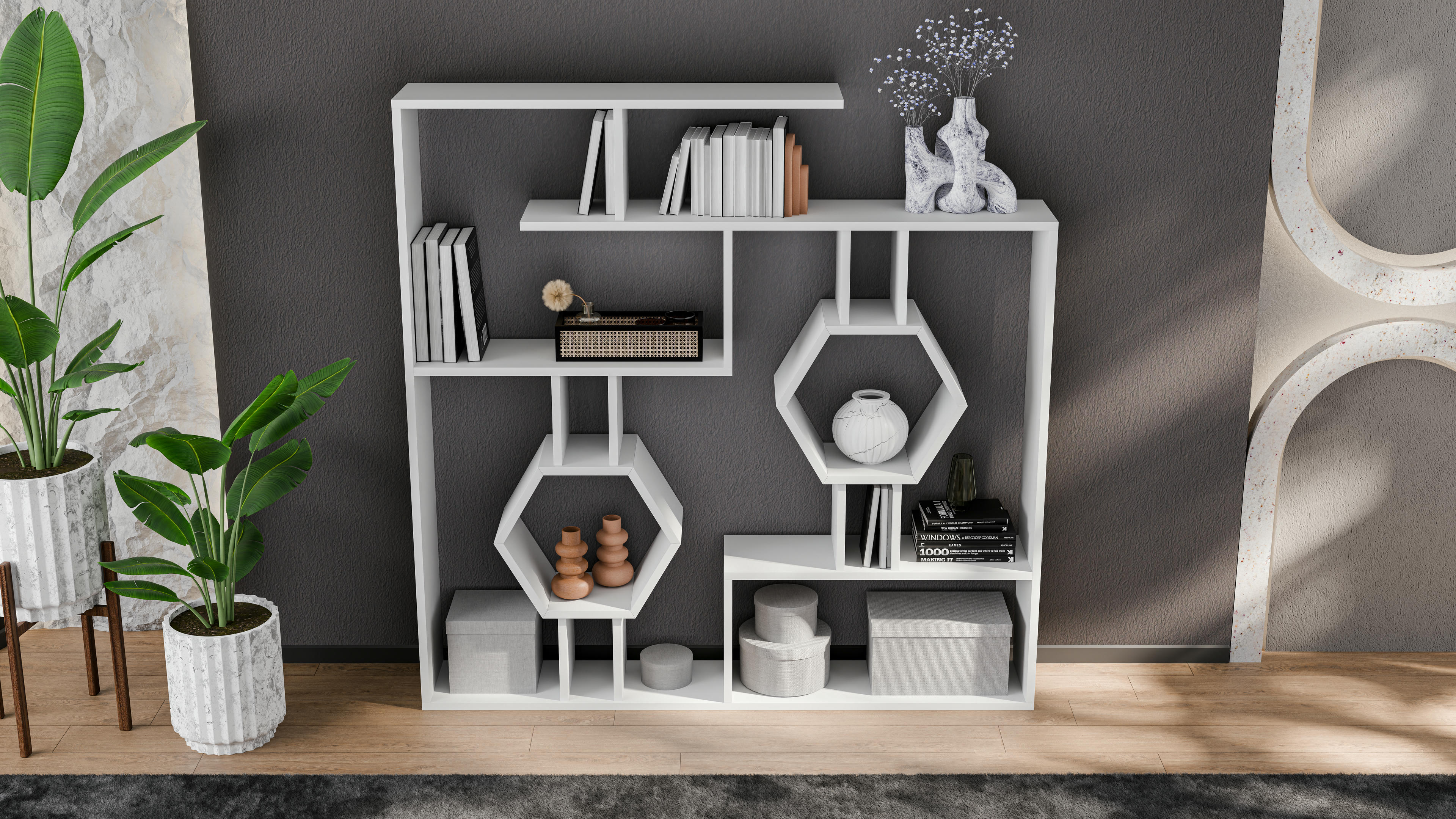Tamara Geometric Bookshelf 3
