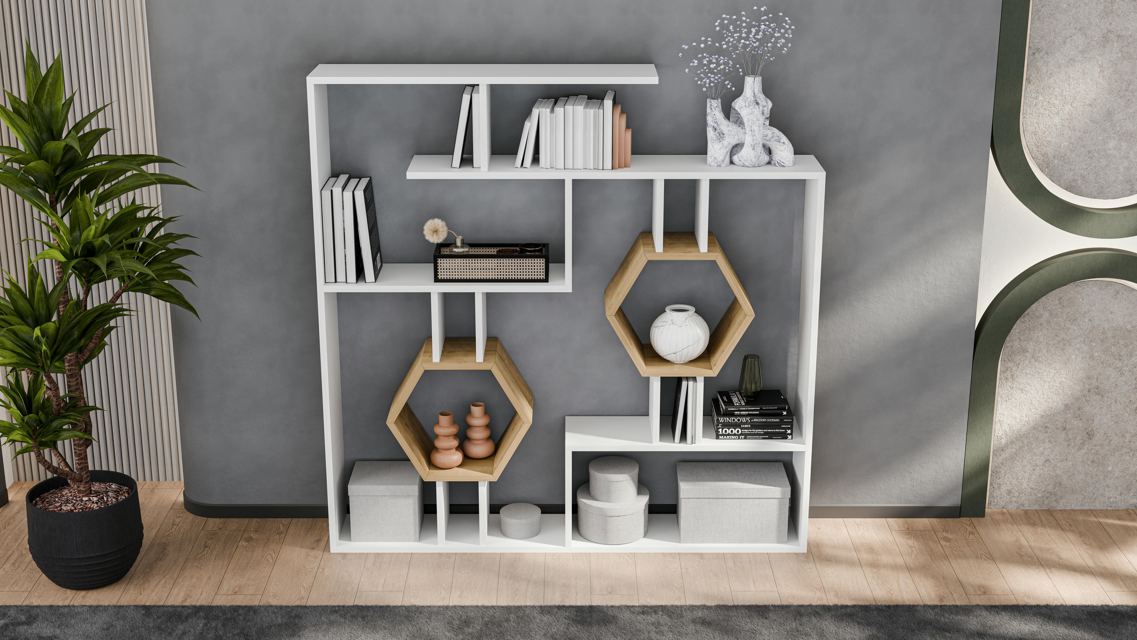 Tamara Geometric Bookshelf 45