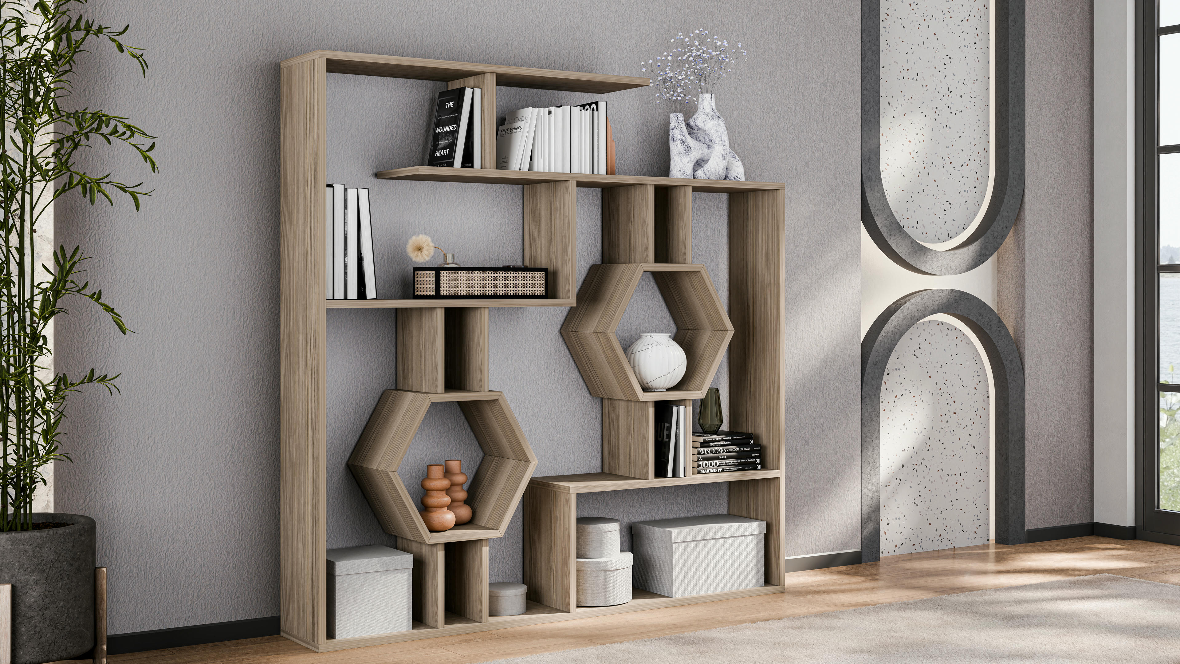 Tamara Geometric Bookshelf 22
