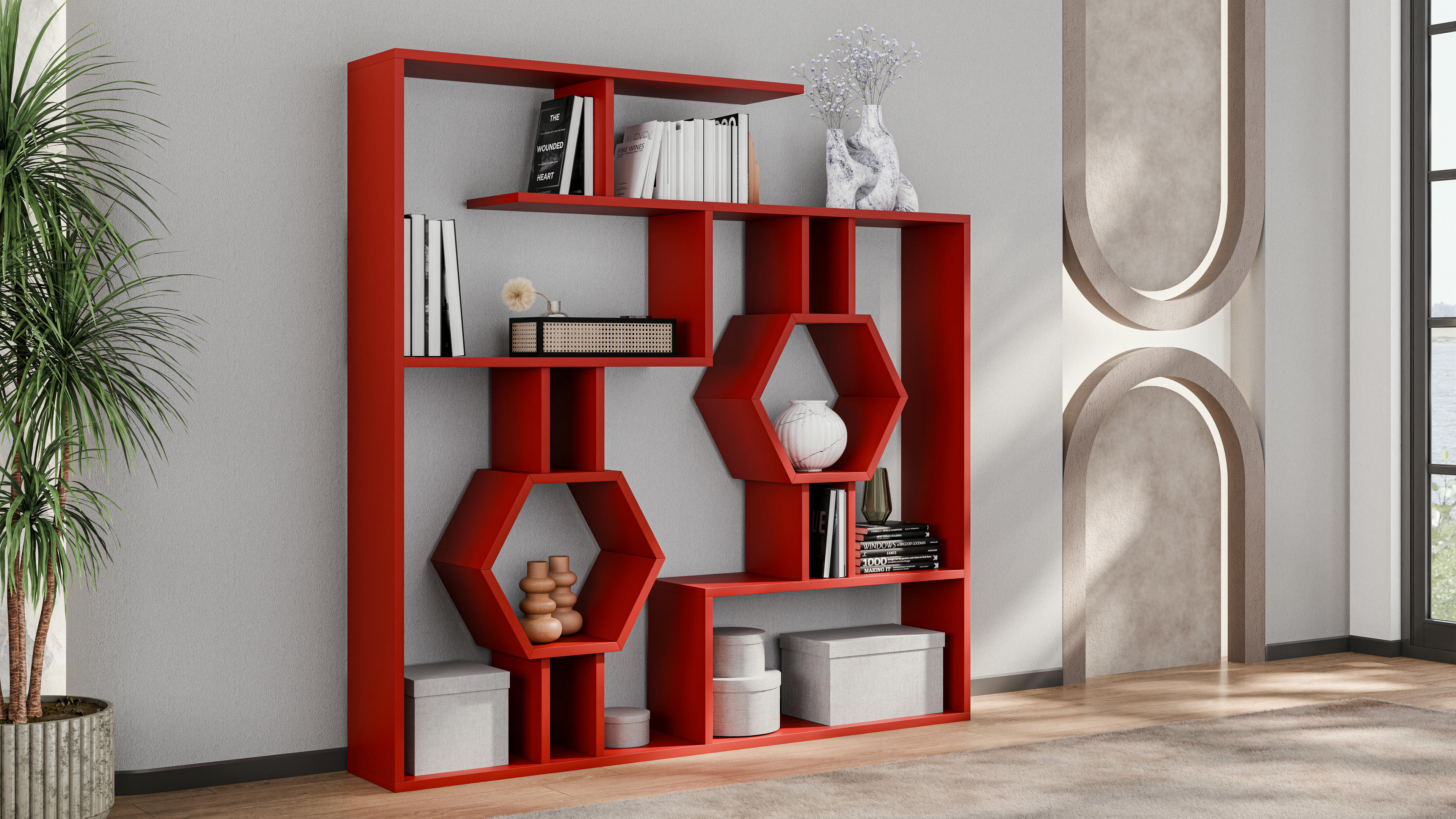 Tamara Geometric Bookshelf 28