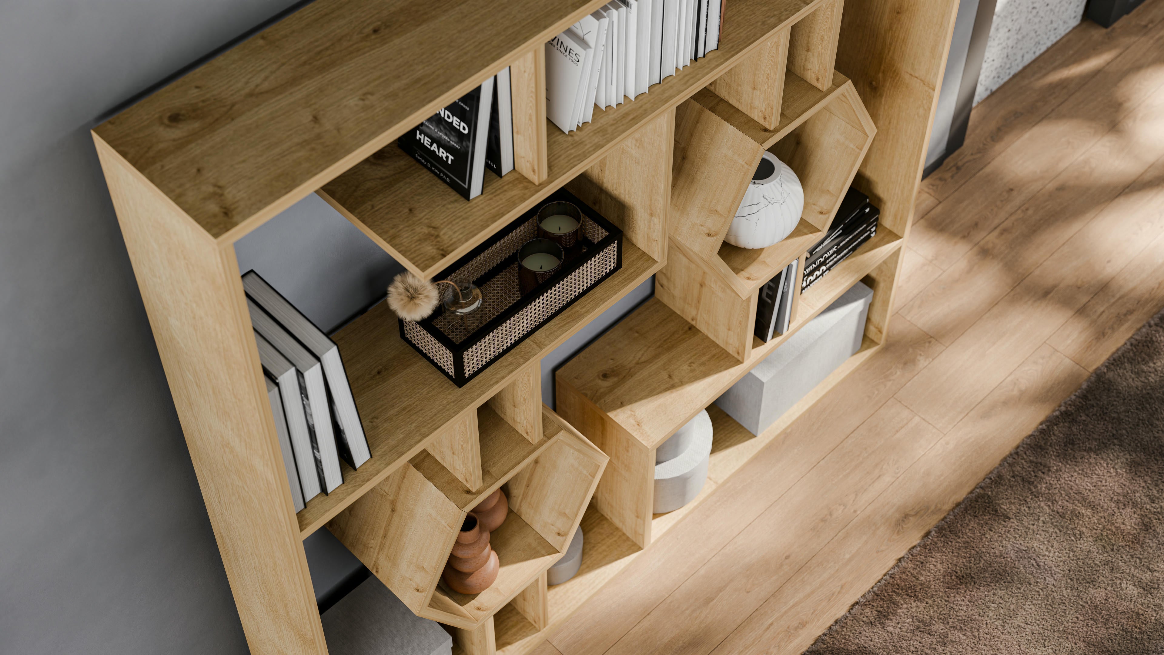 Tamara Geometric Bookshelf 35