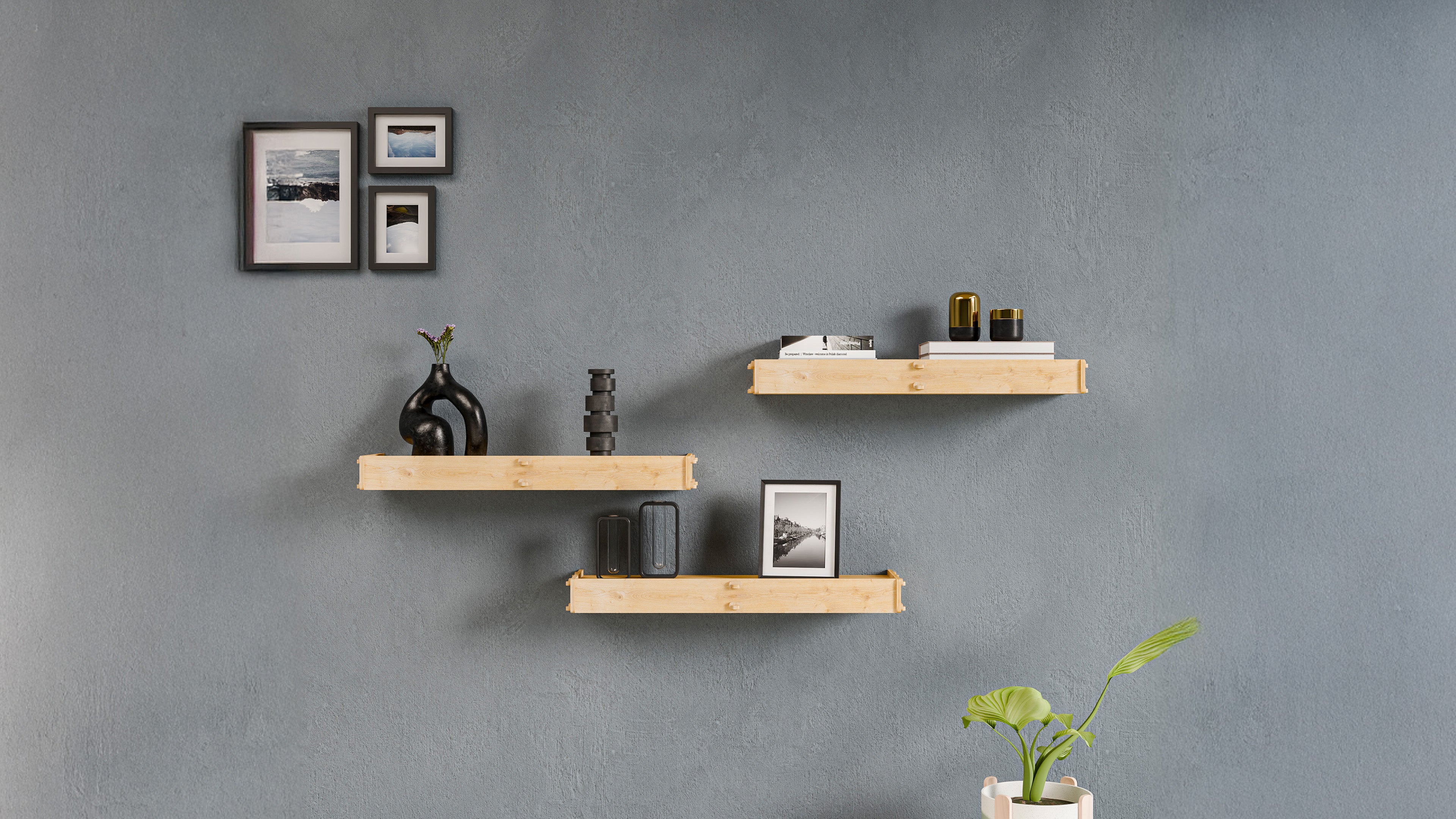 Hiko 3 Pieces Wall Shelf