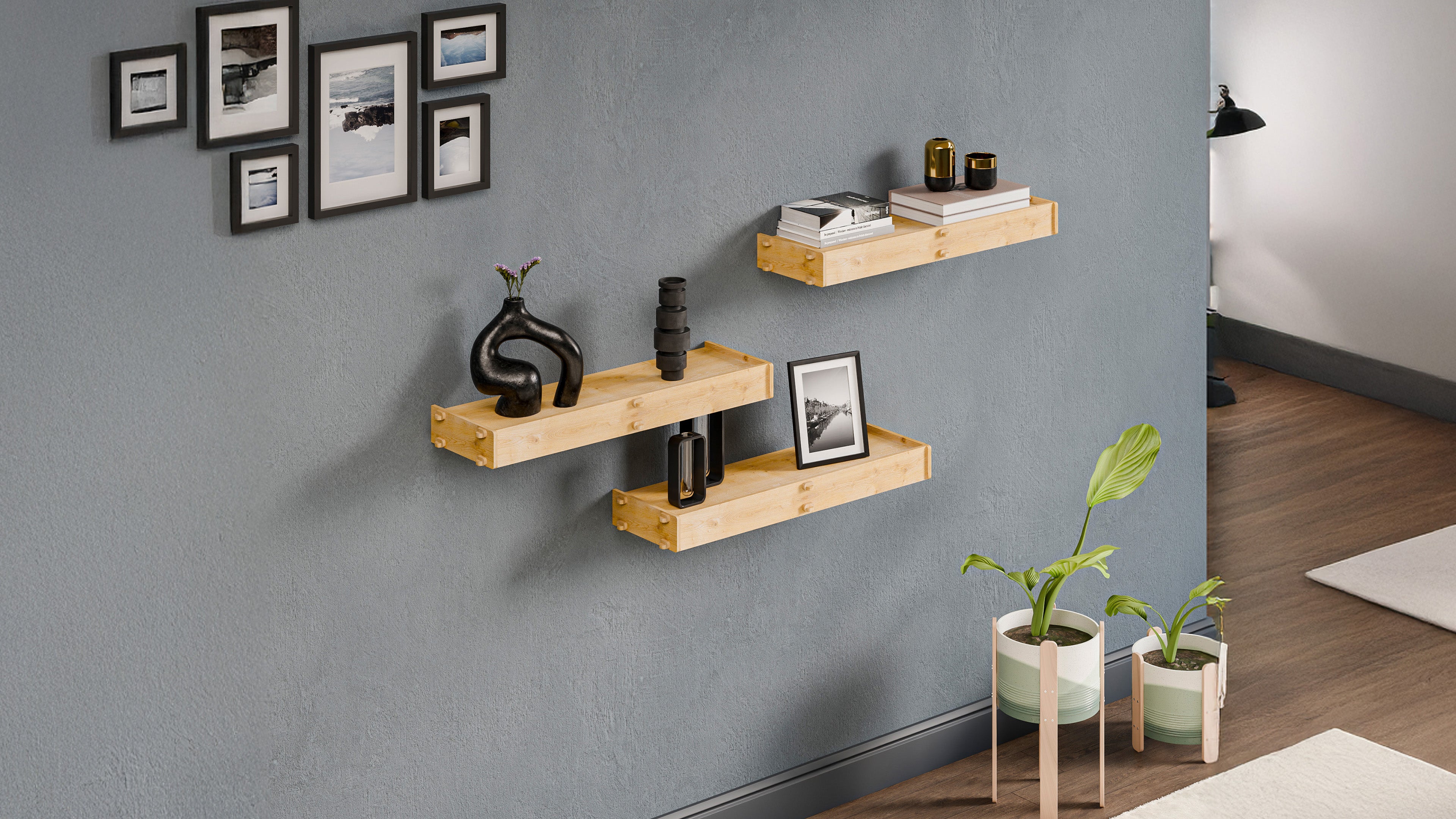 Hiko 3 Pieces Wall Shelf
