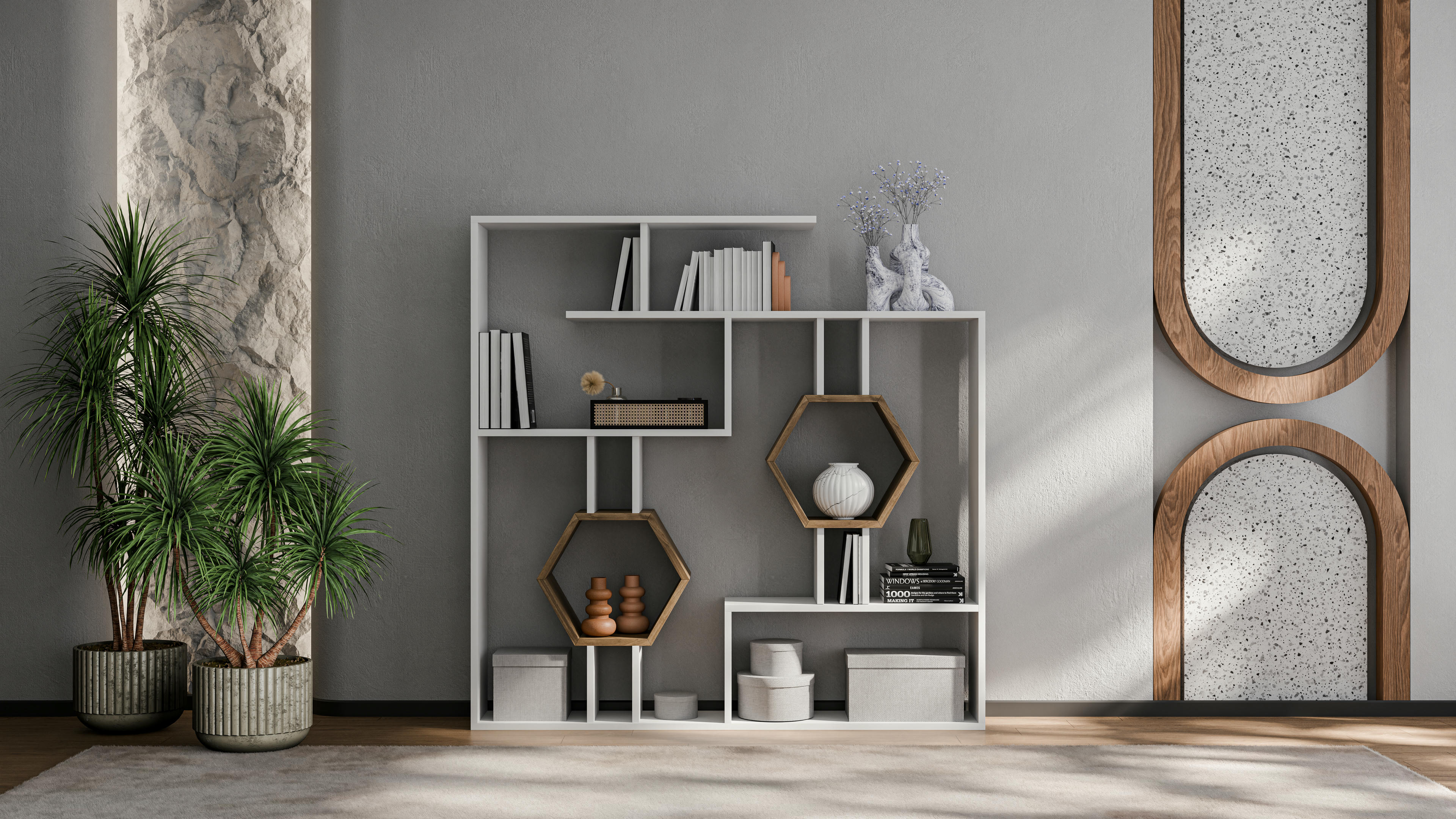 Tamara Geometric Bookshelf 49