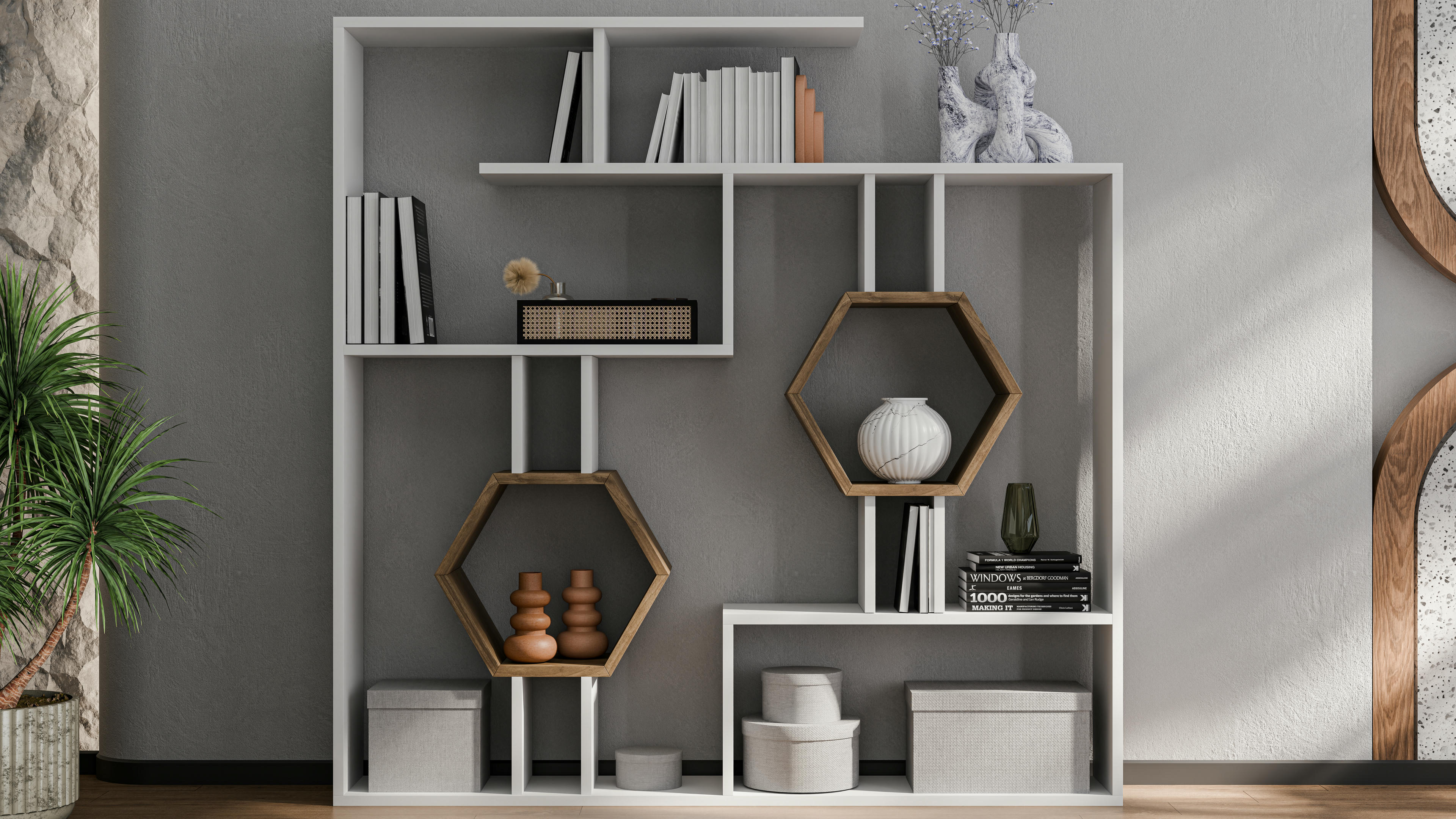 Tamara Geometric Bookshelf 50