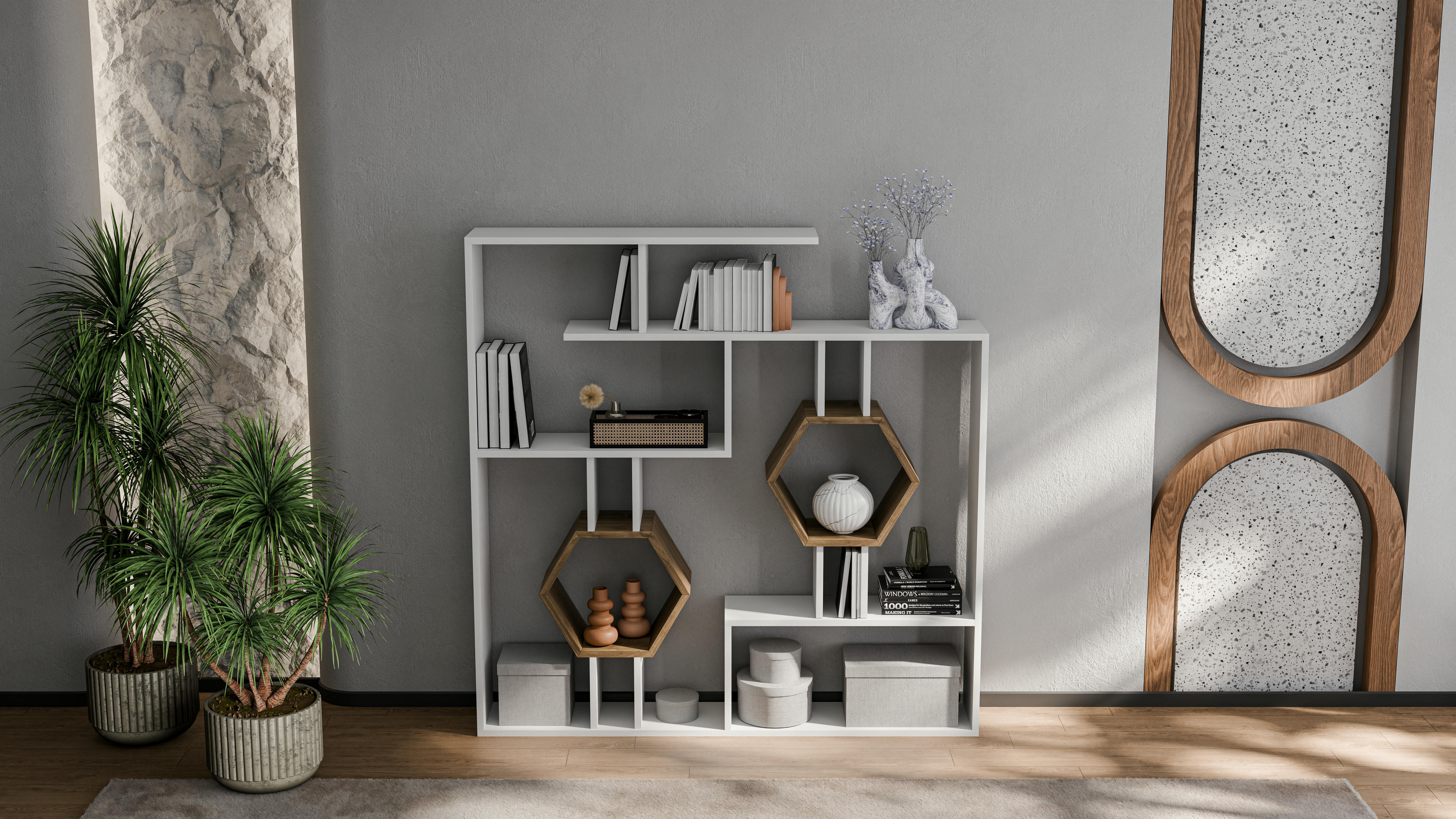 Tamara Geometric Bookshelf 51