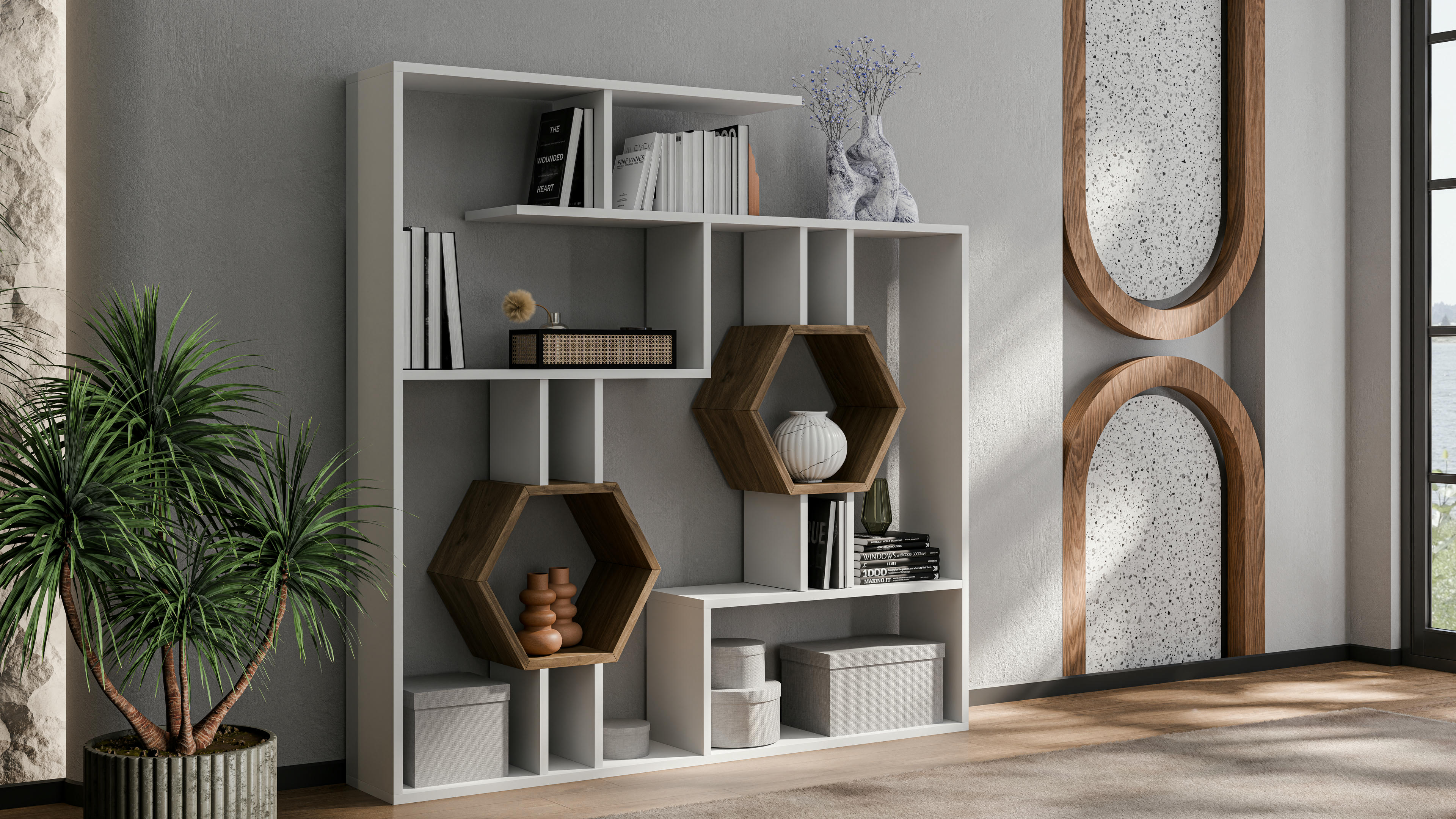 Tamara Geometric Bookshelf 52