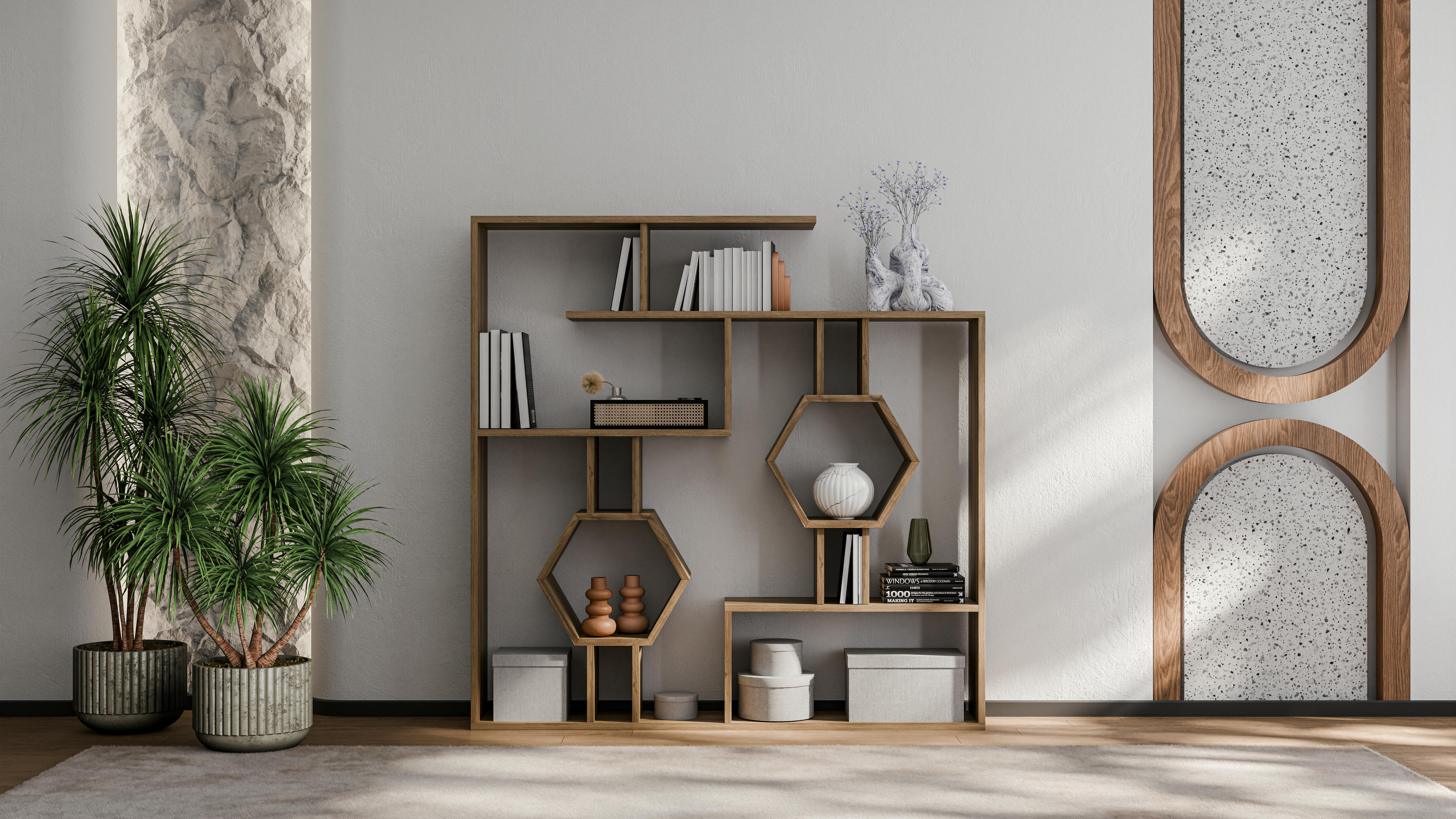 Tamara Geometric Bookshelf 38