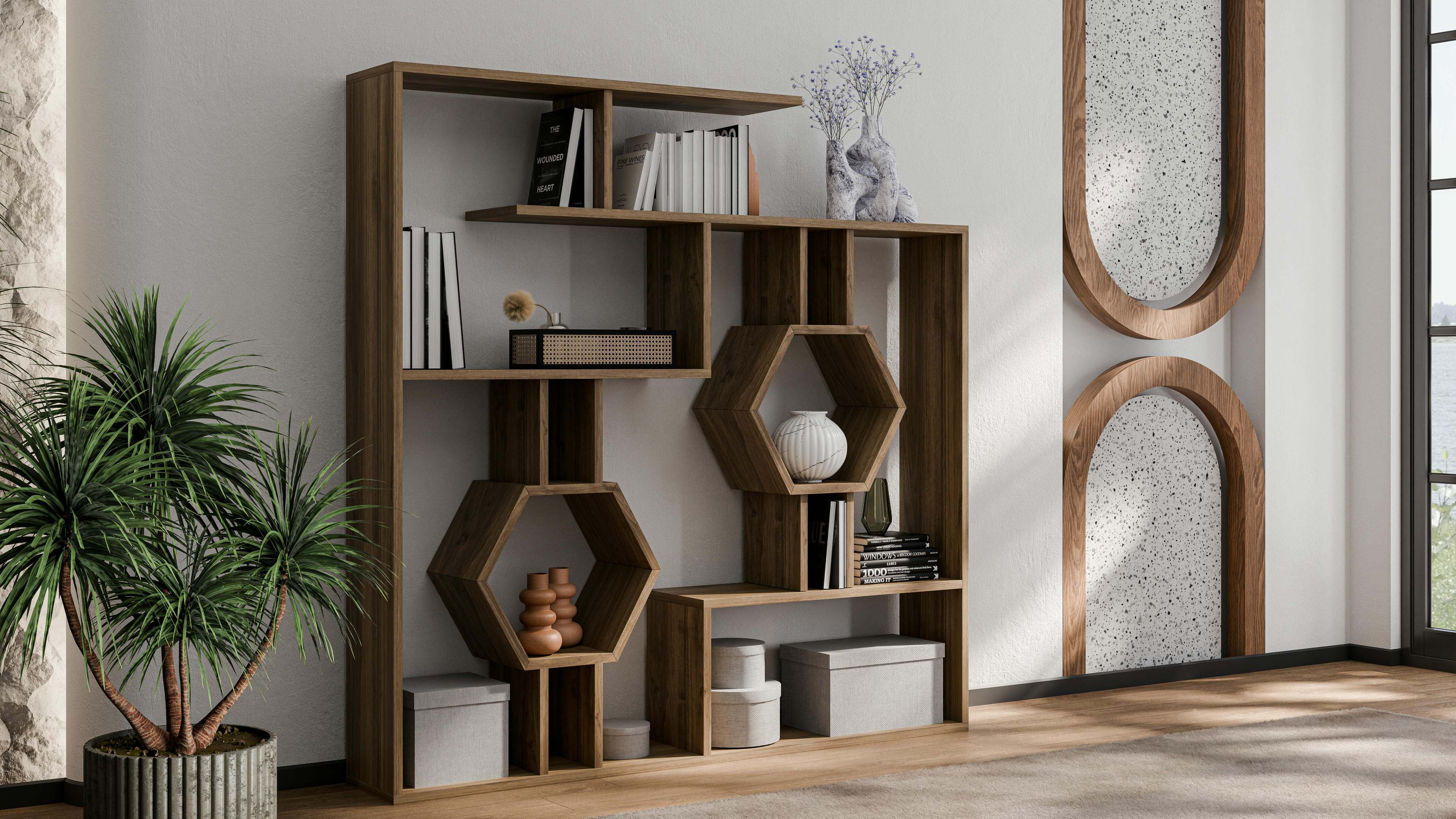 Tamara Geometric Bookshelf 40