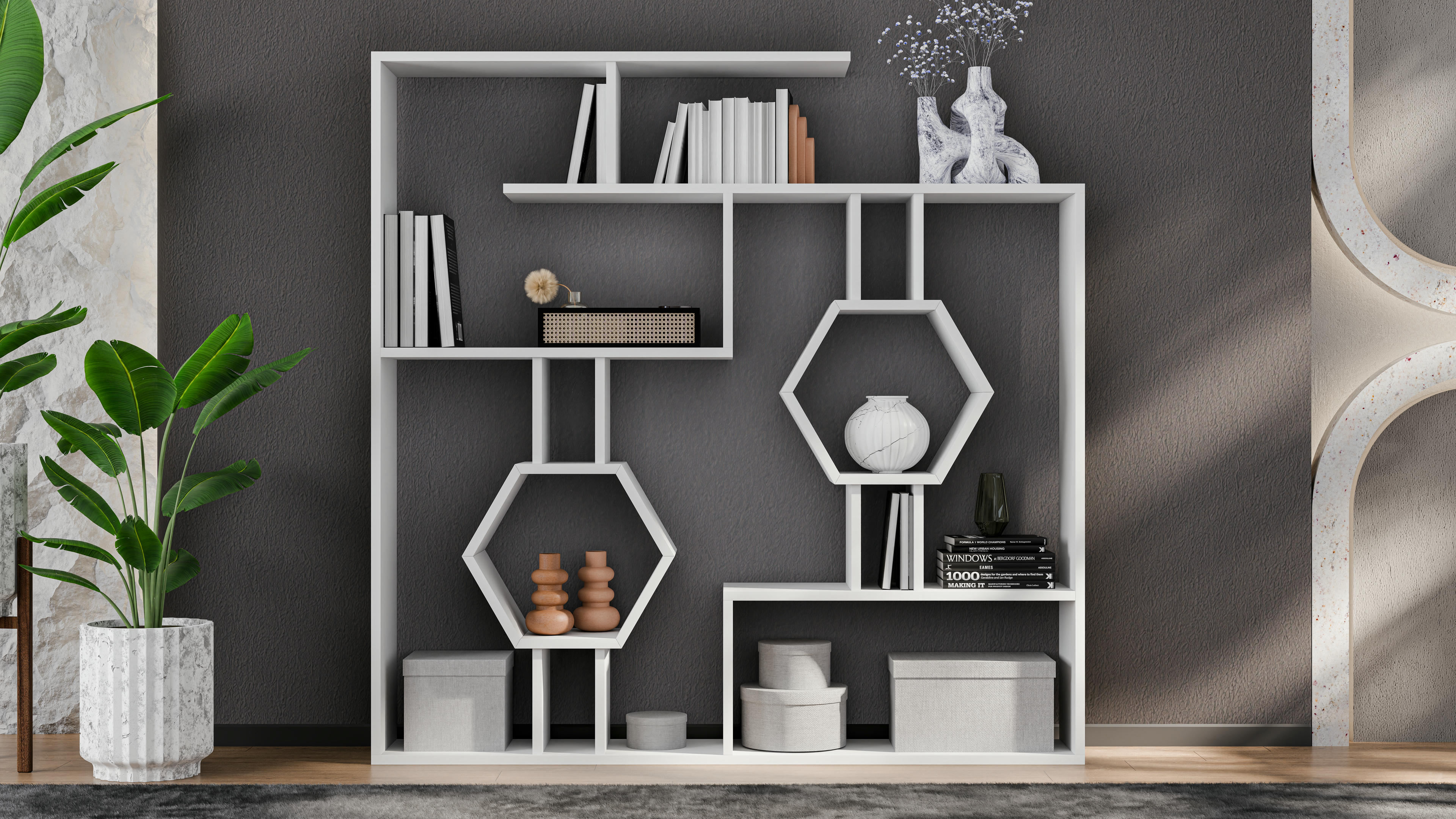 Tamara Geometric Bookshelf 2